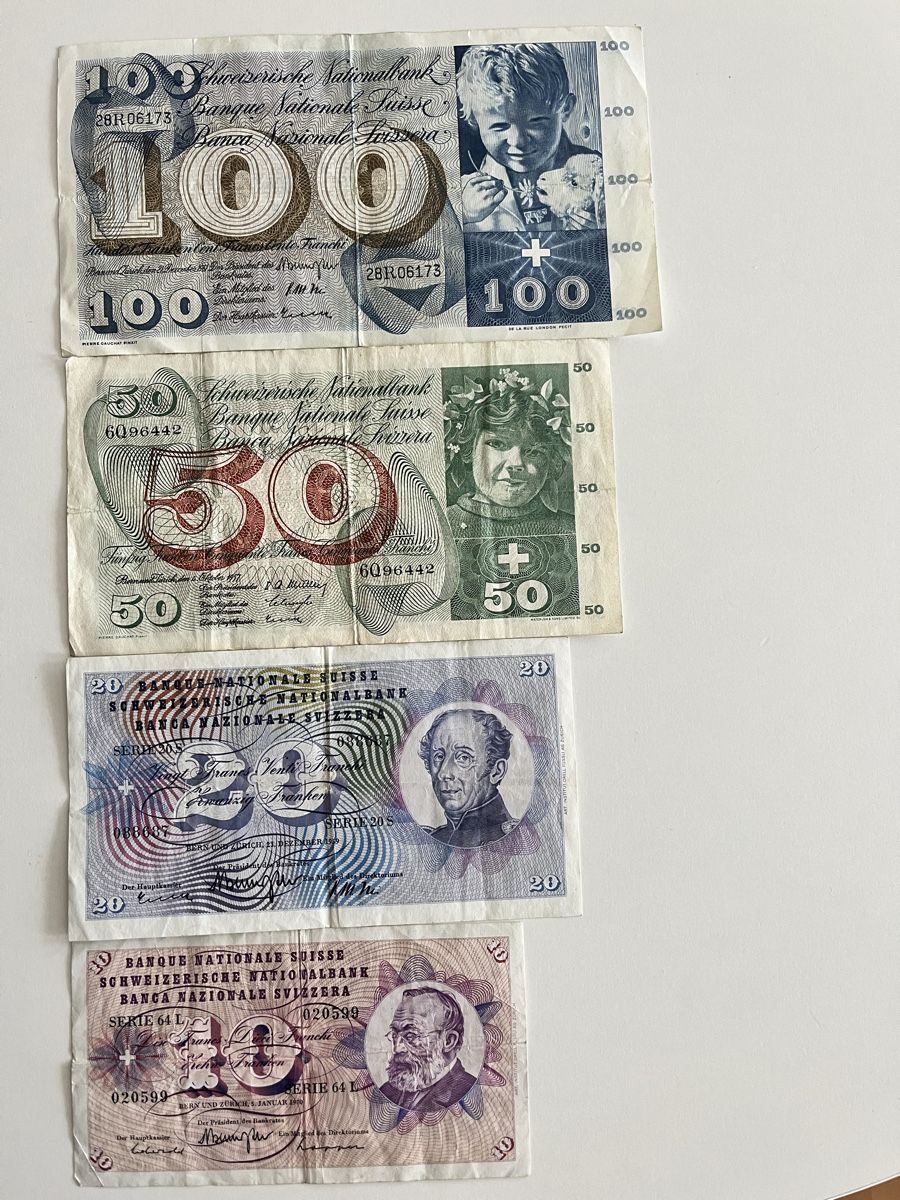 Banknoten: Set von 4 Schweizer Banknoten – Gebraucht aus Bonstetten von Dargslan