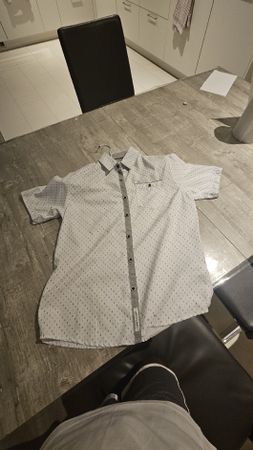 Chemise homme Manches courtes blanc imprimé taille L