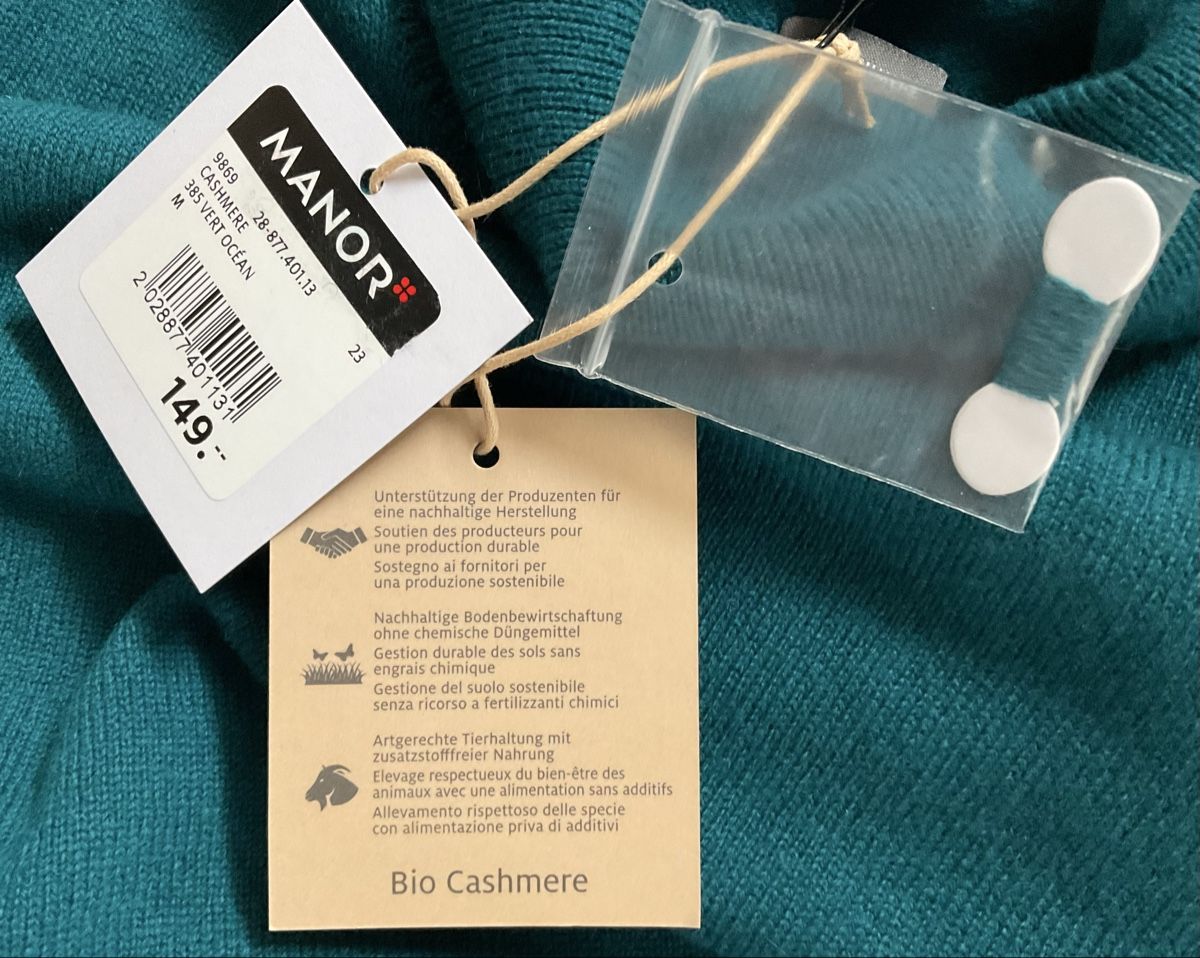Manor Maglioni & Felpe: Pull col roulé MANOR en cachemire bio, taille M – Nuovo e nell'imballaggio originale da Corseaux venduto da Mililaforet75 4