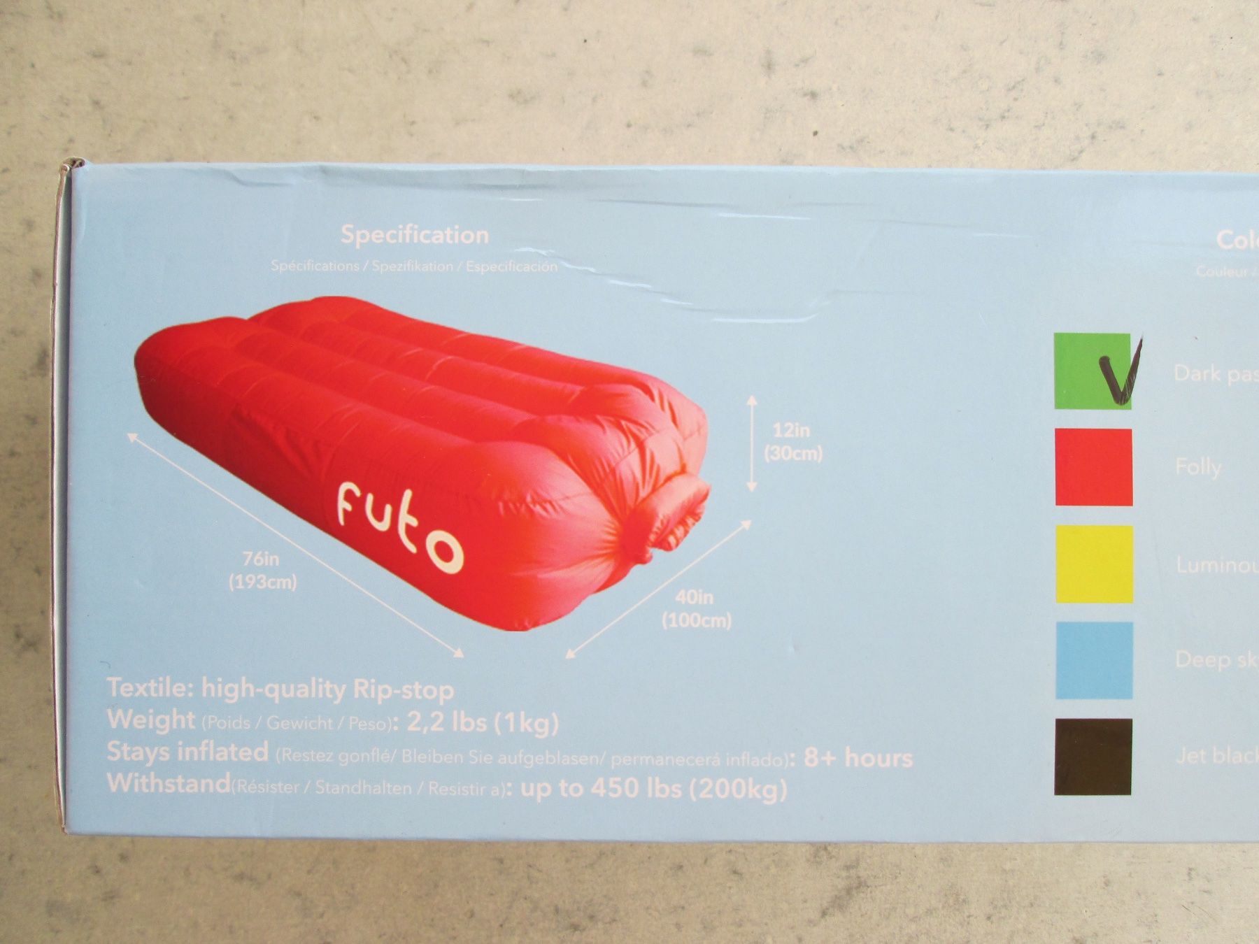 Matratzen: futo Air Mattress, Farbe Grün – Neu und originalverpackt aus Rotkreuz von eposZG 4