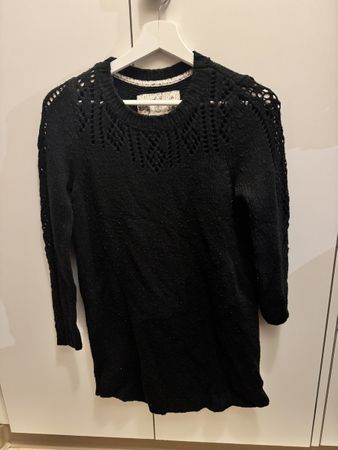 Element Schwarzer Strickpullover mit Lochmuster, Grösse XS