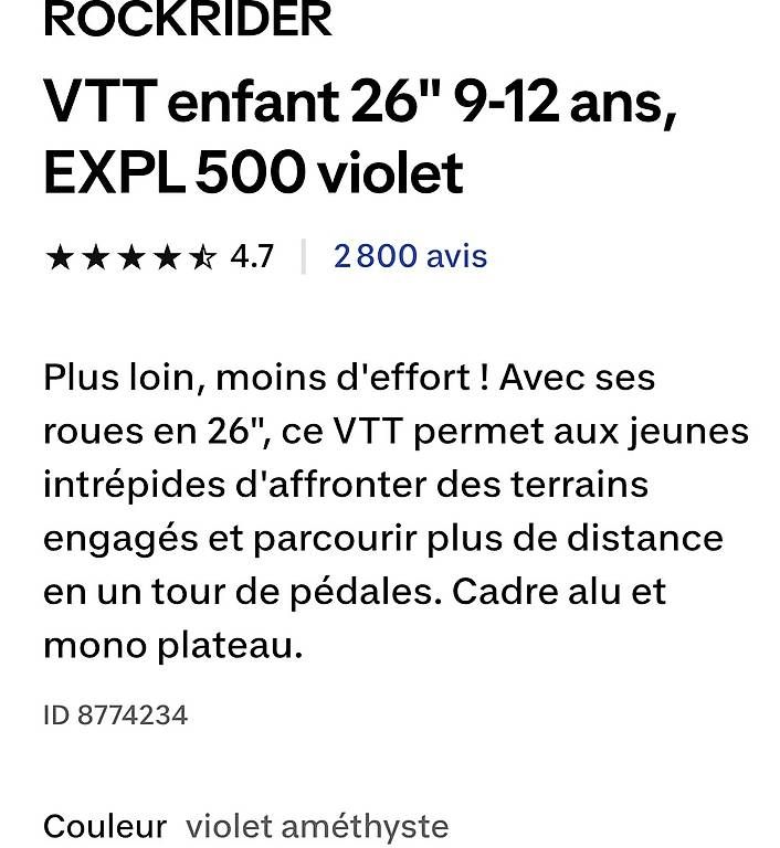 Decathlon Biciclette: A vendre  vélo VTT  26" décathlon – Usato da Fully venduto da cvivi75 2