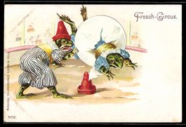 Frosch-Circus, Frosch springt durch eine