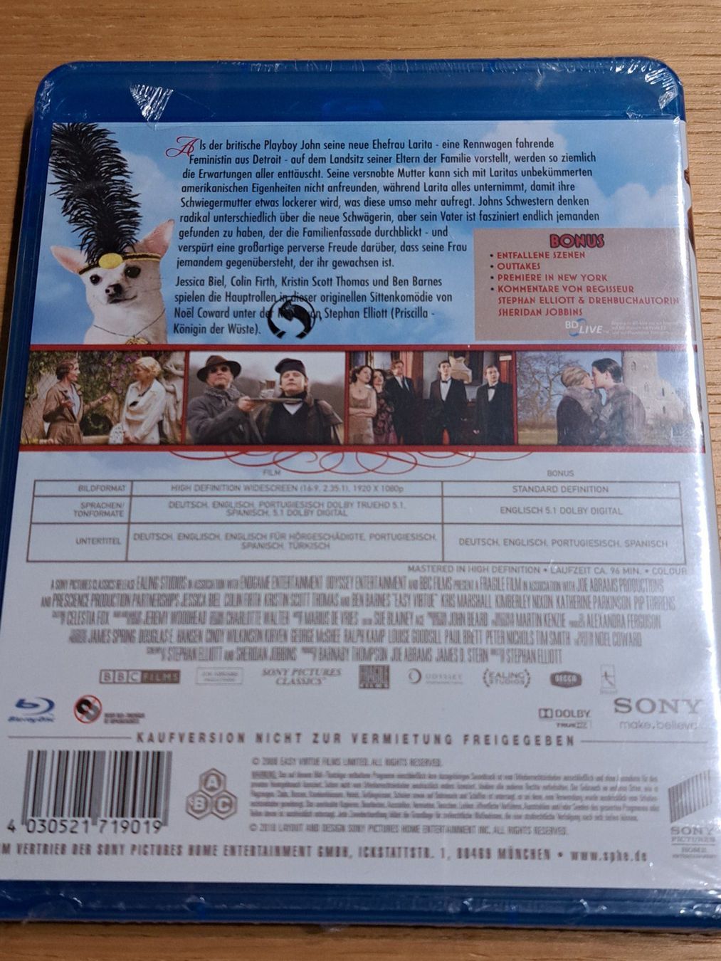 Tutti i DVDs: Blu-ray Easy Virtue, Eine unmoralische Ehefrau, Jessica Biel – Nuovo e nell'imballaggio originale da Unterseen venduto da Kanica 1