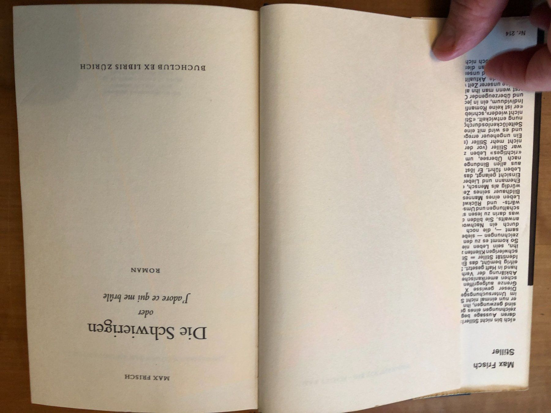 Libri: Max Frisch: Die Schwierigen oder J'adore ce qui me brûle. – Usato da Zürich venduto da allp 2
