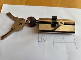 Cylindre avec 3 clés type EUROPE 30 mm - 45 mm