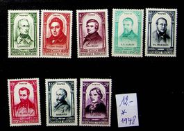 FRANCE SÉRIE DE BEAUX TIMBRES NEUFS* 1948. COTE 12.  /U12