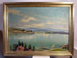 Blick auf den Murtensee – J. M. Erni 1941 Signiert