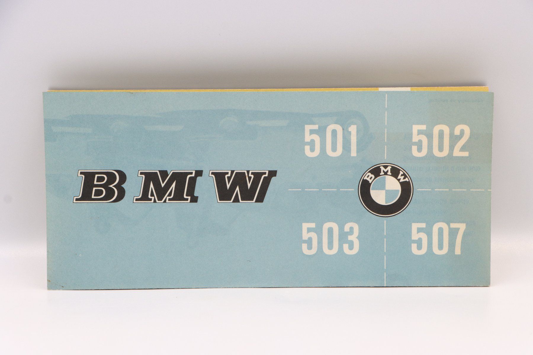 BMW Documents: BMW Modellprogramm 501 / 502 / 503 / 507 1955 Prospekt – D'occasion à Bühl b.Aarberg par Collectorpassions