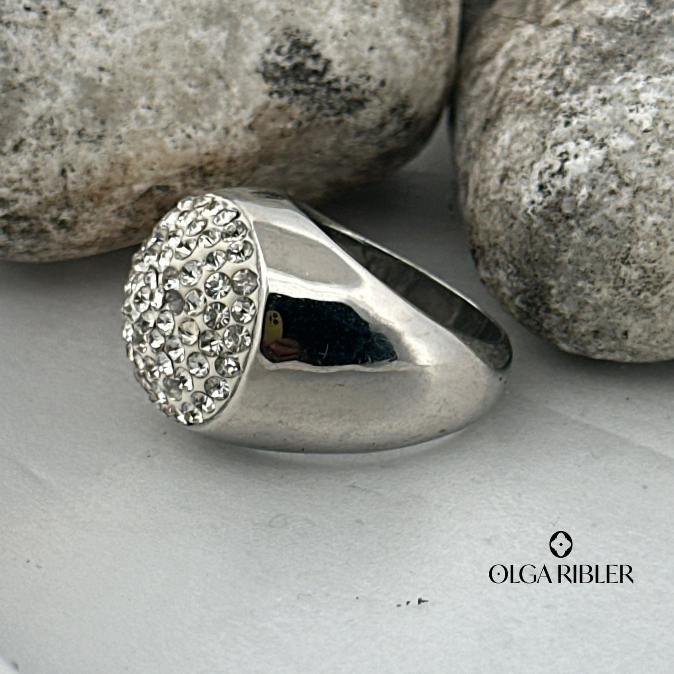 Olga Ribler Anelli: Edelstahl  Ring mit Zirkonia Ringgrösse 57 – Nuovo (secondo la descrizione) da Luzern venduto da Schmuckoutlet 3