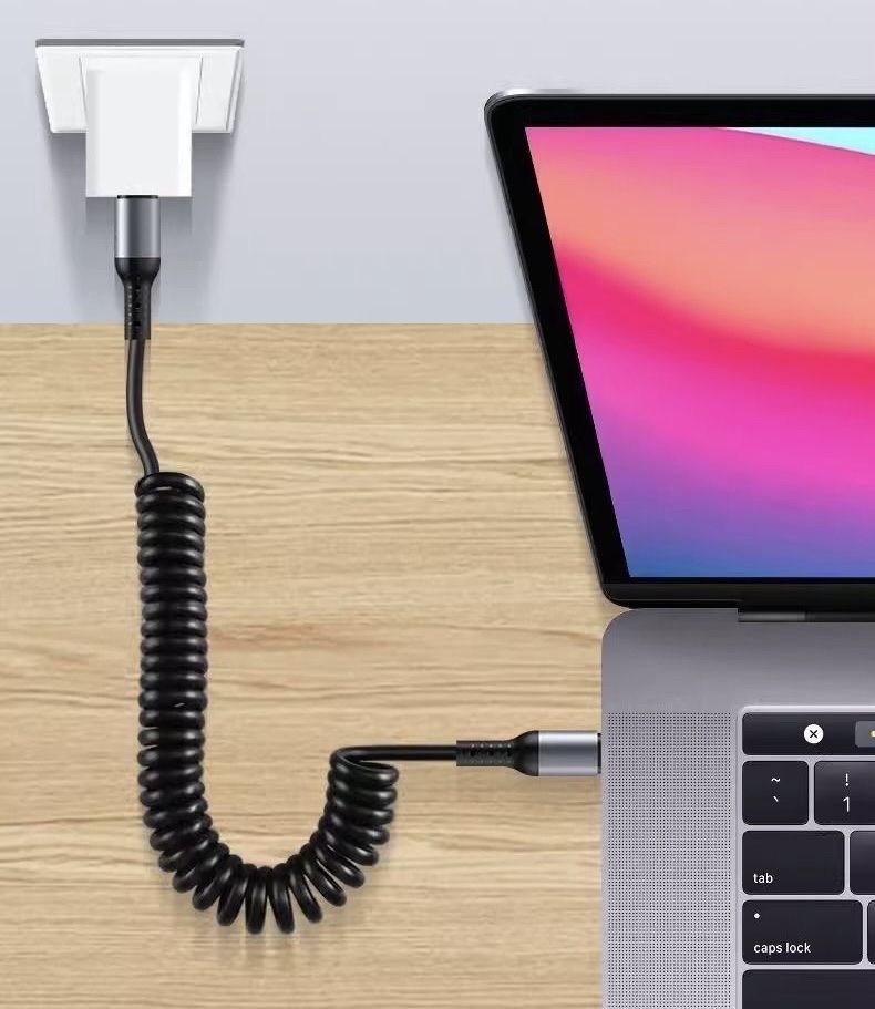 Caricabatterie: Câble USB-C spiralé à charge rapide 80W max. – Nuovo e nell'imballaggio originale da Morges venduto da DigiAC 4