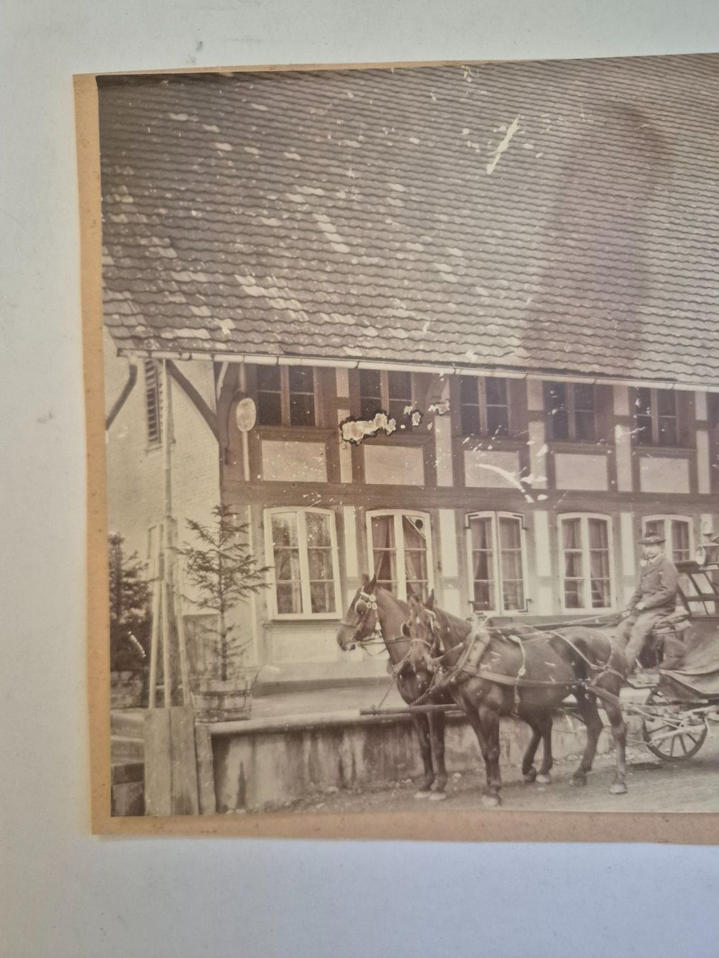 Poster & Bilder: Alte Schweiz Postkutsche mit 2 Pferden, 1900er – Gebraucht aus Langendorf von zvonu161 1