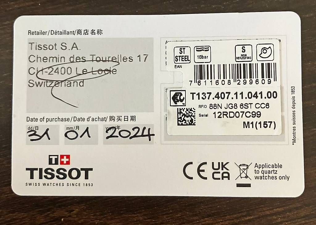 Orologi: Tissot Herren Armbanduhr – Usato da Wettingen venduto da Ricolino2025 4