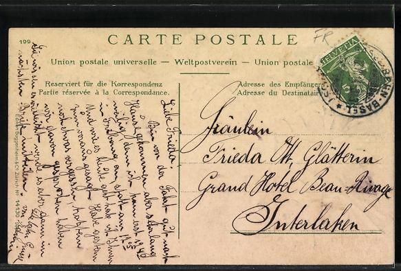 Cartoline postali: Fribourg, Teilansicht vom Ort mit Hämng – Usato da Berlin venduto da bartko-reher 1
