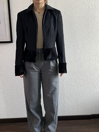 Emporio Armani Jacke Gr. 36 schwarz Samt Übergansjacke