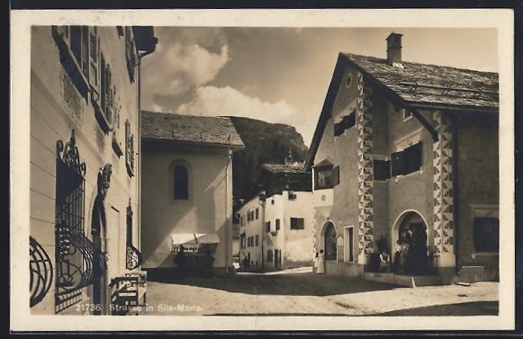 Cartoline postali: AK Sils-Maria, Strasse in der Ortschaft – Usato da Berlin venduto da bartko-reher