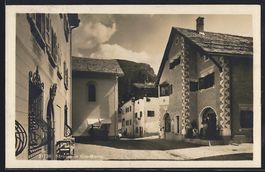 AK Sils-Maria, Strasse in der Ortschaft
