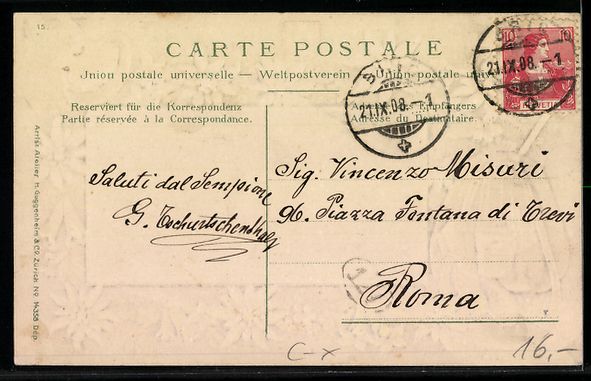 Cartoline postali: Brig, Ortsansicht mit Eisenbahnstrecke – Usato da Berlin venduto da bartko-reher 1