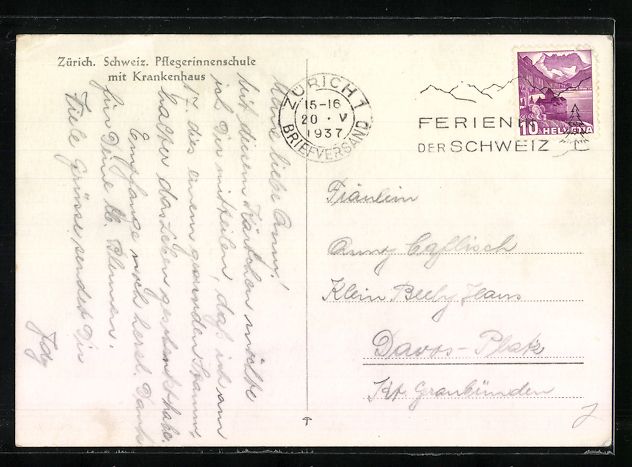 Cartoline postali: Zürich, Schweiz. Pflegerinnenschule mit – Usato da Berlin venduto da bartko-reher 1