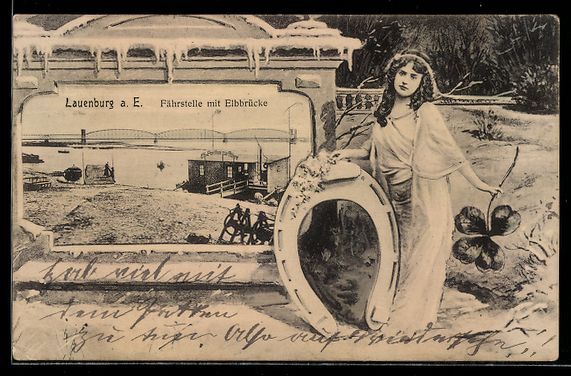 Cartes postales: Grusskarten-AK Lauenburg a. E., Fährste – D'occasion à Berlin par bartko-reher