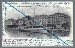 Luzern. Schweizerhofquai. Dampfschiff 'Stadt Luzern II'.