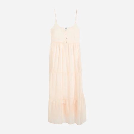 Romantisches Maxikleid, Rückenfrei, Puder