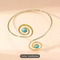 Armband Oberarm goldfarben mit türkisfarbenen Stein