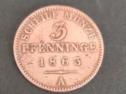 Tutti le monete: 3 Pfenninge 1863 Royaume Prusse – Usato da Couvet venduto da lulul
