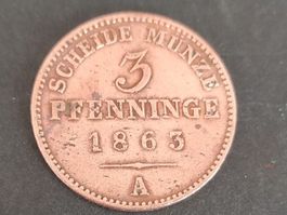 3 Pfenninge 1863 Royaume Prusse