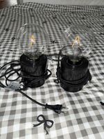 2 moderne Tischlampen mit LED-Glühbirnen – Schwarz