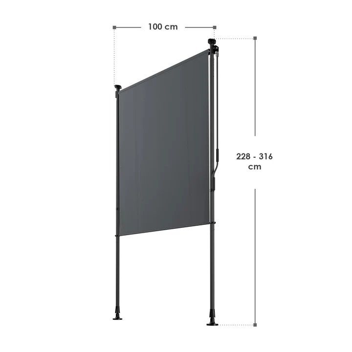 Markisen: Senkrechtmarkise Barbados 100x310 cm Grau – Neu und originalverpackt aus Kreuzlingen von DealBlitz 9
