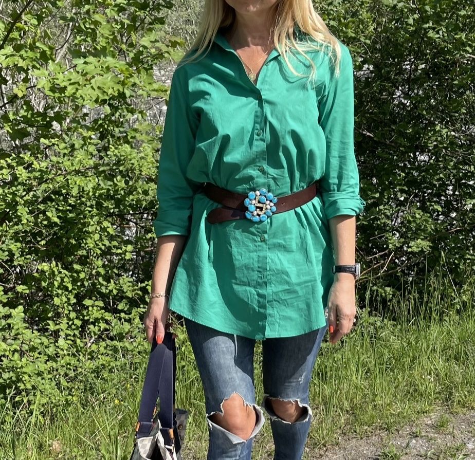 Camicie: Camicia verde smeraldo lunga,tg M/L-chic e elegante – Nuovo (secondo la descrizione) da Gordevio venduto da LanaZimm 5
