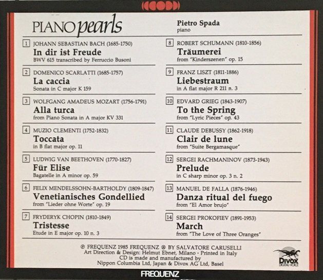 CD: Pietro Spada - Piano pearls – Usato da Grüningen venduto da azulblanco 1