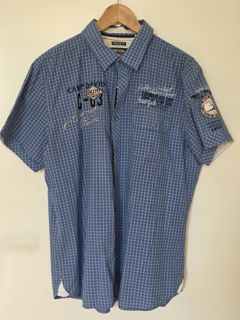 Camp David Chemises: Camp David Blue Hemd Grösse L kariert Kurzarm – D'occasion à Rotkreuz par sheyenne72