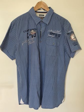Camp David Blue Hemd Grösse L kariert Kurzarm guter Zustand