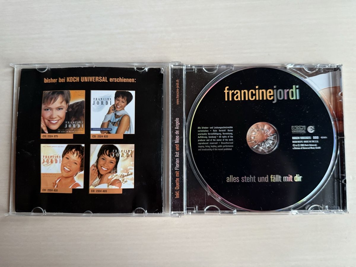 CD: Francine Jordi - Alles steht und fälllt mit dir – Usato da Oberried Brienz venduto da Chyara 2