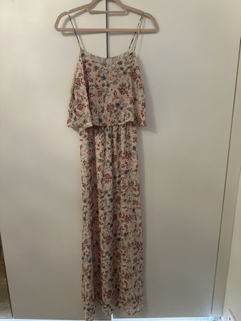 Blumenkleid Spaghettiträger Sommerkleid Maxikleid Gr. S