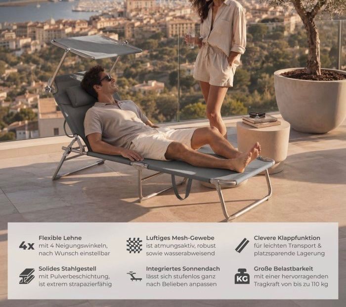 Chaises longues: Sonnenliege Chloé grau – Neuf avec emballage d'origine à Oberegg par MR-shop 1