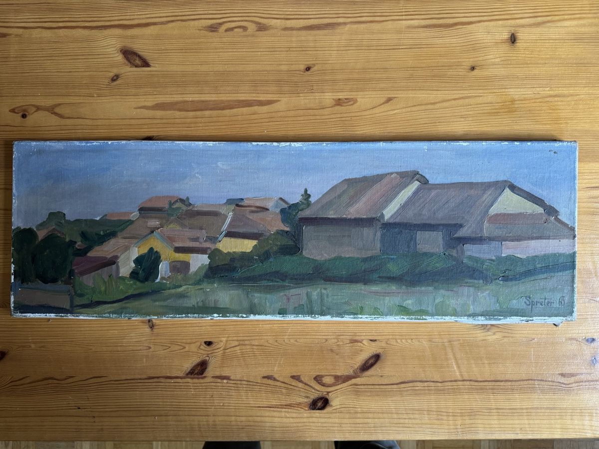 Gemälde: Dipinto ad olio originale "Spreter '65" - Paesaggio 48 – Gebraucht aus Genève von Atelier.Curio 1