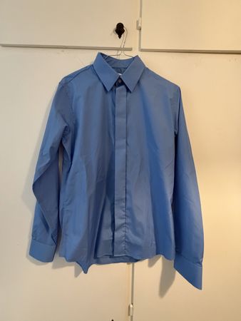 Camicia Sandro Hidden Shirt blu taglia M nuovo con etichetta
