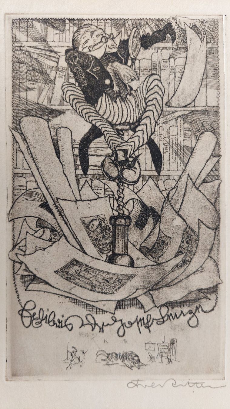 Dipinti: Exlibris Karl Ritter - Original Radierung signiert – Usato da Obfelden venduto da Exlibris-Art