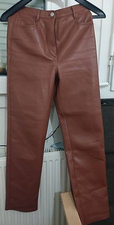 Pantalon en similicuir marron Wilfred Aritzia Taille 2(XS-S)