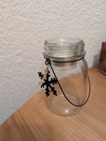 Winterlicher Windlicht, Glas mit Schneeflocke Deko