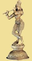 Art Kunst Bronze Messing Statue Krishna 29 cm, 2344 gramm