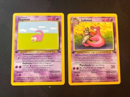 Pokemon -   1 Edition  Karte Fossil   Flegmon Lahmus 
