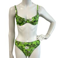 Bikini grün geblumt LAHCO Jeton Swiss made VINTAGE 1990s