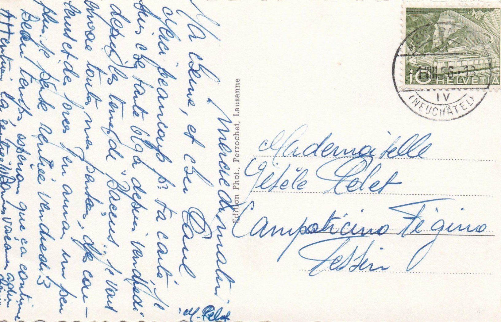 Cartoline postali: AK - Auvernier - gel. 1.8.1956 – Usato da Fribourg venduto da schnalla92 1