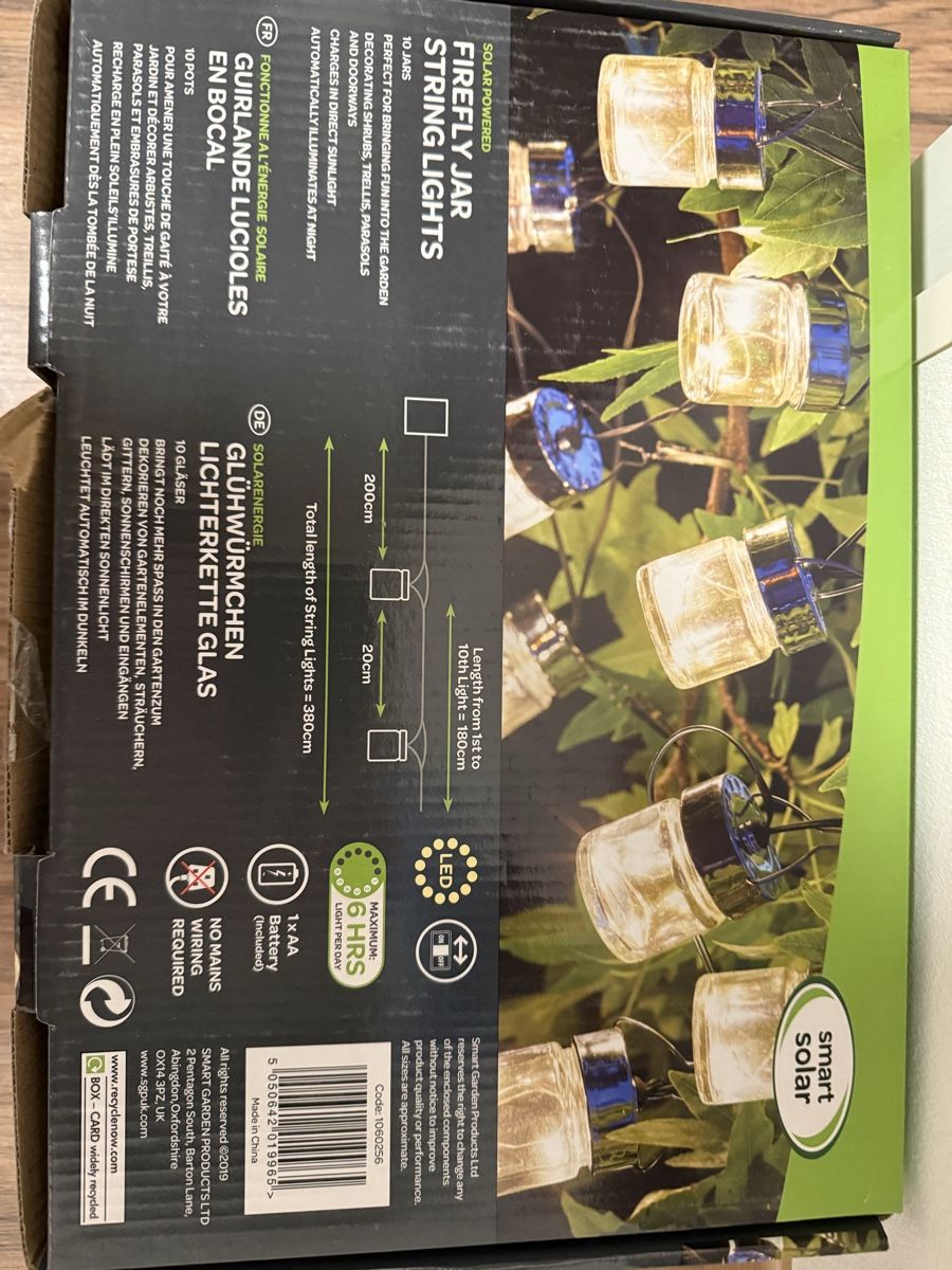Ghirlande e barre luminose: Solar Lichterkette Glühwürmchen Glas – Nuovo (secondo la descrizione) da Volketswil venduto da SarahP13 1
