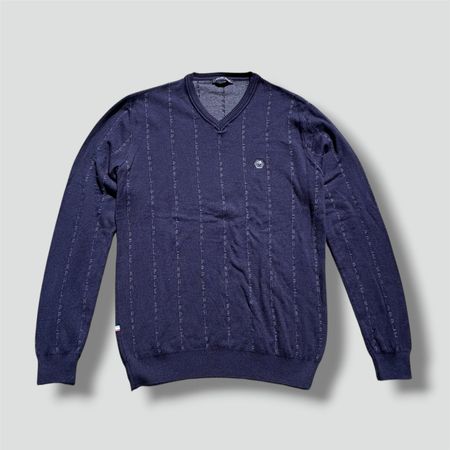Philipp Plein monogram navy-blue V-neck sweater