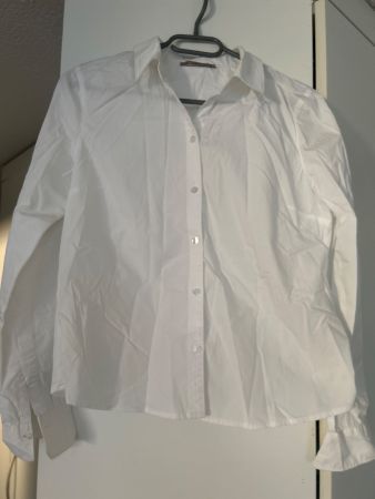 Damen Hemdbluse weiss langarm klassisch gebraucht Zustand
